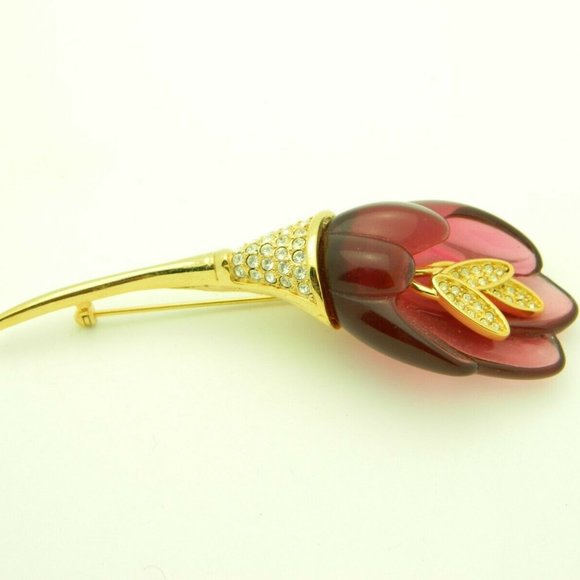 Nolan Miller Jewelry - NOLAN MILLER Amethyst Purple Lucite Flower Clear